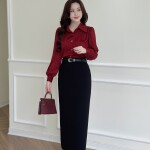 Chân váy LV180 dáng dài ôm mềm mại sang chảnh