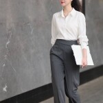 Quần âu ống rộng LQ159 màu ghi