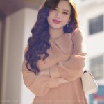 Đầm chữ A tay dài phối cổ tròn LD407