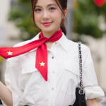 Áo sơ mi LA491 dáng rộng tay dài phối túi ngực