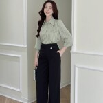 Quần âu nữ LQ057 màu đen ống rộng