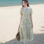 Chân váy chữ A họa tiết SET100 (LẺ CHÂN VÁY)