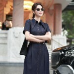 Chân váy dáng dài xẻ trước SET099 (CHỈ CÓ CHÂN VÁY )