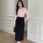 Sơ mi lụa hồng phấn cổ đức LA531