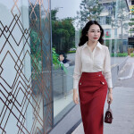 Chân váy LV161 đỏ đô