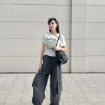 Quần bomber dáng rộng phối túi hộp 2 bên TQ001T