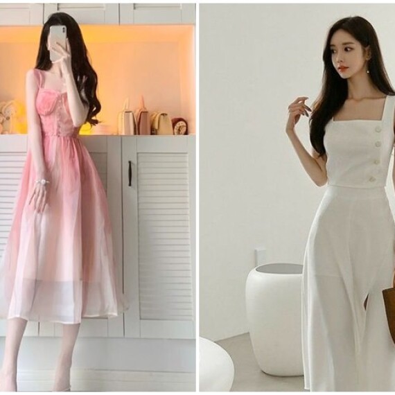 11 mẫu váy hai dây bản to, trẻ trung, cá tính cho các nàng