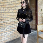 Áo măng tô cổ tàu dáng ngắn phối đai TLE003(M-L)