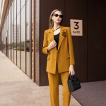 Set vest nữ dáng suông phối quần baggy cạp xếp ly LE219